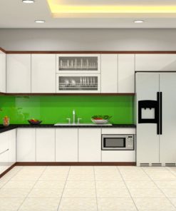 Tủ bếp melamine là 1 loại tủ bếp gỗ công nghiệp được sản xuất trên 1 dây chuyền công nghệ hiện đại.