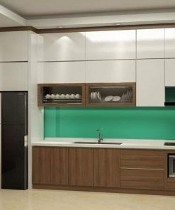 Tủ bếp melamine là 1 loại tủ bếp gỗ công nghiệp được sản xuất trên 1 dây chuyền công nghệ hiện đại.