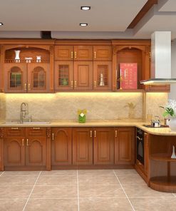 Tủ bếp gỗ xoan đào- Gỗ Xoan Đào Vietkit Home