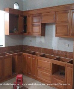 Mẫu Tủ Bếp Gỗ Sồi Nga Đẹp giá rẻ-vietkithome, Tủ Bếp Gỗ Sồi Nga