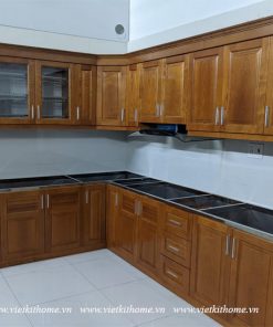 Mẫu Tủ Bếp Gỗ Sồi Nga Đẹp giá rẻ-vietkithome, Tủ Bếp Gỗ Sồi Nga