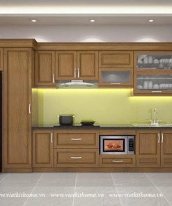 Mẫu Tủ Bếp Gỗ Sồi Nga Đẹp giá rẻ-vietkithome, Tủ Bếp Gỗ Sồi Nga