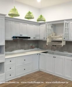 Mẫu Tủ Bếp Gỗ Sồi Nga Đẹp giá rẻ-vietkithome, Tủ Bếp Gỗ Sồi Nga