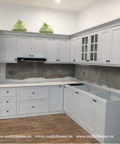 Mẫu Tủ Bếp Gỗ Sồi Nga Đẹp giá rẻ-vietkithome, Tủ Bếp Gỗ Sồi Nga