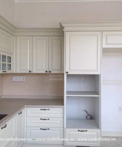 Mẫu Tủ Bếp Gỗ Sồi Nga Đẹp giá rẻ-vietkithome, Tủ Bếp Gỗ Sồi Nga