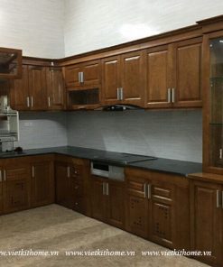 Mẫu Tủ Bếp Gỗ Sồi Nga Đẹp giá rẻ-vietkithome, Tủ Bếp Gỗ Sồi Nga