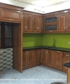 Mẫu Tủ Bếp Gỗ Sồi Nga Đẹp giá rẻ-vietkithome, Tủ Bếp Gỗ Sồi Nga