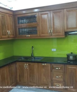 Mẫu Tủ Bếp Gỗ Sồi Nga Đẹp giá rẻ-vietkithome, Tủ Bếp Gỗ Sồi Nga