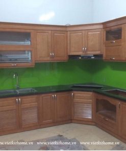 Mẫu Tủ Bếp Gỗ Sồi Nga Đẹp giá rẻ-vietkithome, Tủ Bếp Gỗ Sồi Nga