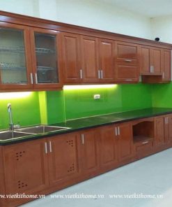 Mẫu Tủ Bếp Gỗ Sồi Nga Đẹp giá rẻ-vietkithome, Tủ Bếp Gỗ Sồi Nga