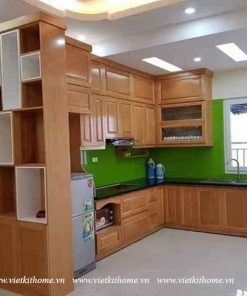 Mẫu Tủ Bếp Gỗ Sồi Nga Đẹp giá rẻ-vietkithome, Tủ Bếp Gỗ Sồi Nga