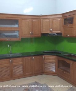 Mẫu Tủ Bếp Gỗ Sồi Nga Đẹp giá rẻ-vietkithome, Tủ Bếp Gỗ Sồi Nga