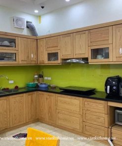 Mẫu Tủ Bếp Gỗ Sồi Nga Đẹp giá rẻ-vietkithome, Tủ Bếp Gỗ Sồi Nga