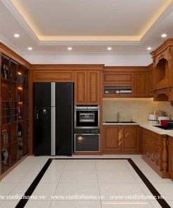 Mẫu Tủ Bếp Gỗ Sồi Nga Đẹp giá rẻ-vietkithome, Tủ Bếp Gỗ Sồi Nga