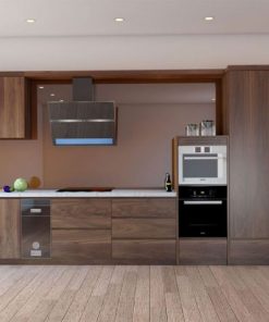 Mẫu Tủ Bếp Gỗ Óc Chó Chữ I- Vietkit Home giá ưu đãi 2021