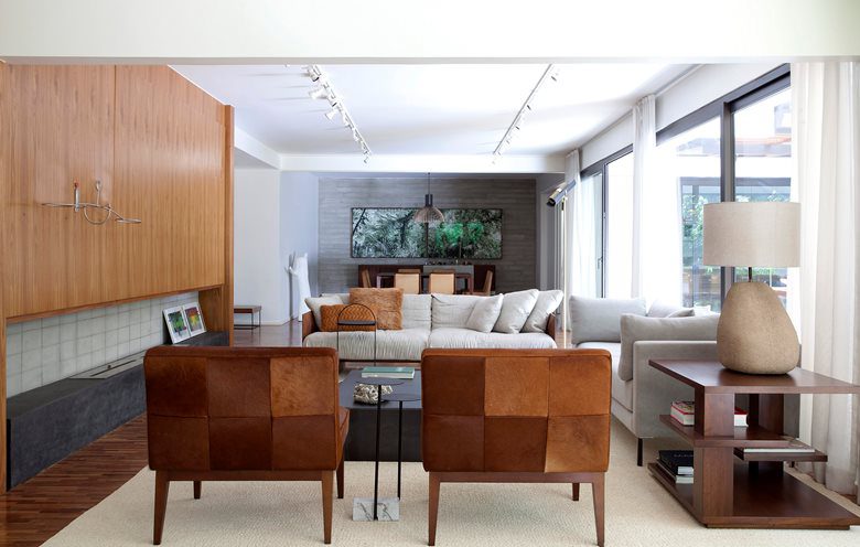 Phối cảnh nội thất biệt thự mini 1 tầng có sân vườn đẹp hiện đại