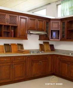 Tủ bếp gỗ xoan đào- Gỗ Xoan Đào Vietkit Home