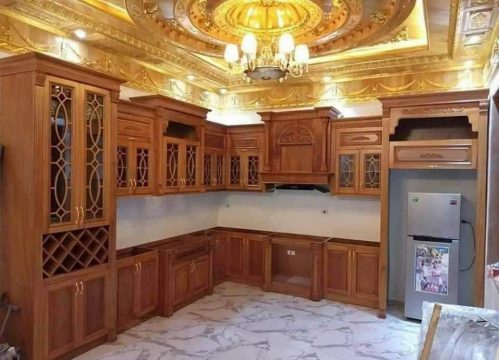 làm Tủ bếp gỗ Óc chó nhà chị Qúy tại Hải Phòng