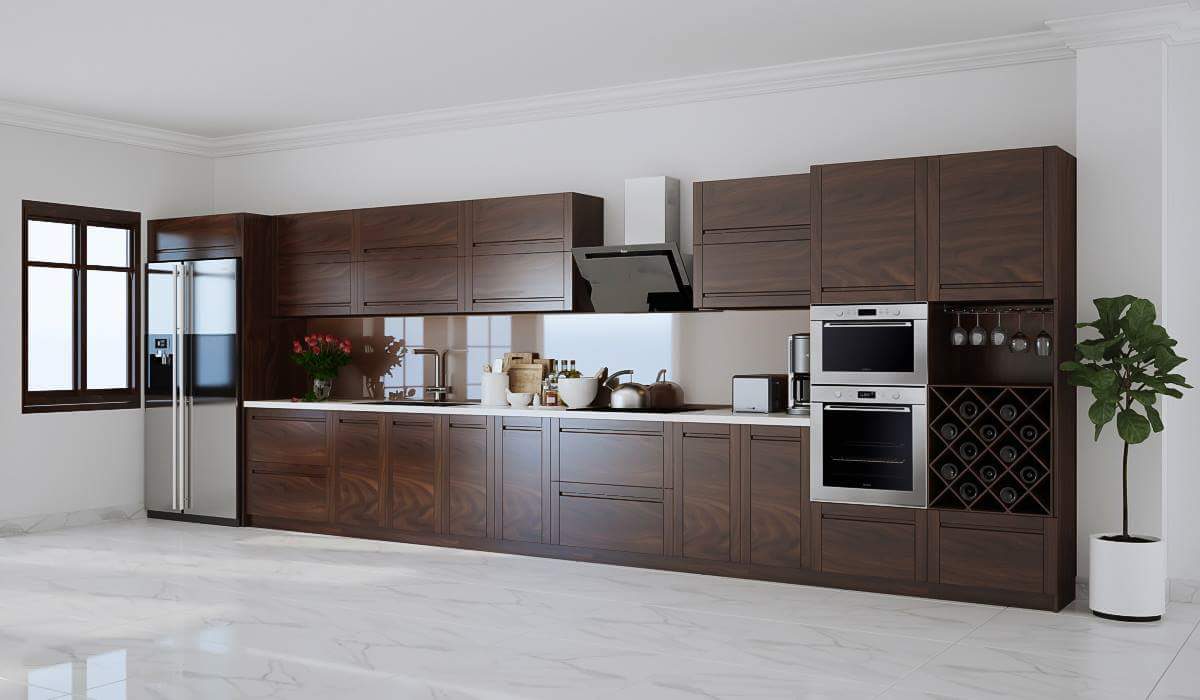 Tủ bếp gỗ óc chó -Vietkit Home