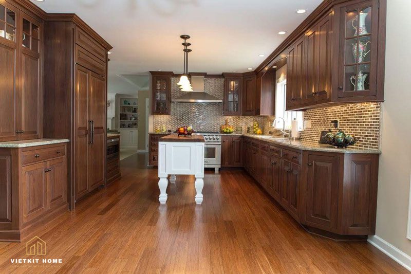 Tủ bếp gỗ óc chó -Vietkit Home