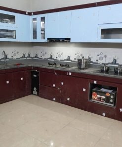 Tủ bếp inox cánh kính cường lực