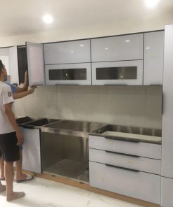 Tủ Bếp Inox Cánh Kính Cường Lực- Vietkit Home