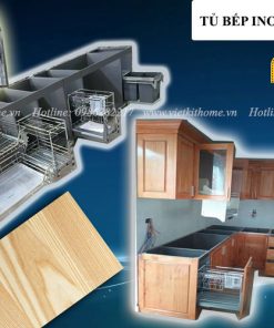 Tủ Bếp Inox Cánh gỗ Sồi giá rẻ nhất Hà Nội www.vietkithome.vn |Hotline: 0865.283.168