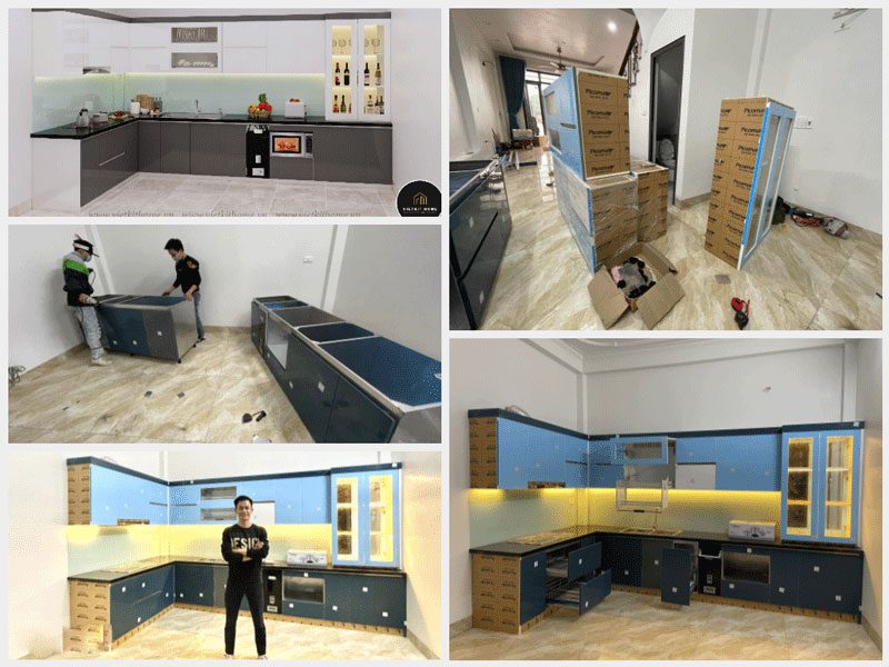 Làm Tủ bếp inox nhà Tú tại Sài Đông Hà Nội