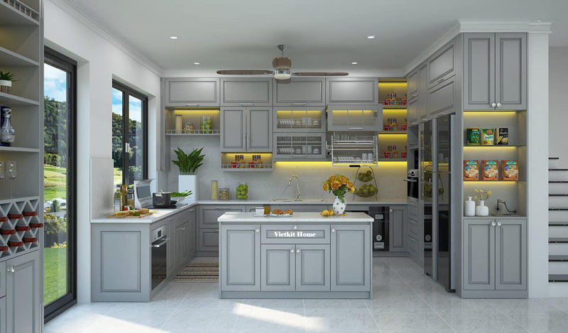 Làm tủ bếp tân cổ điển tại Việt Yên Bắc Giang