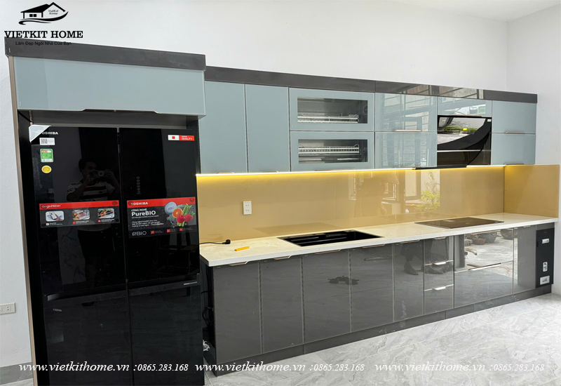 Tủ Bếp inox cánh kính 304 Tủ Bếp inox cánh kính 304