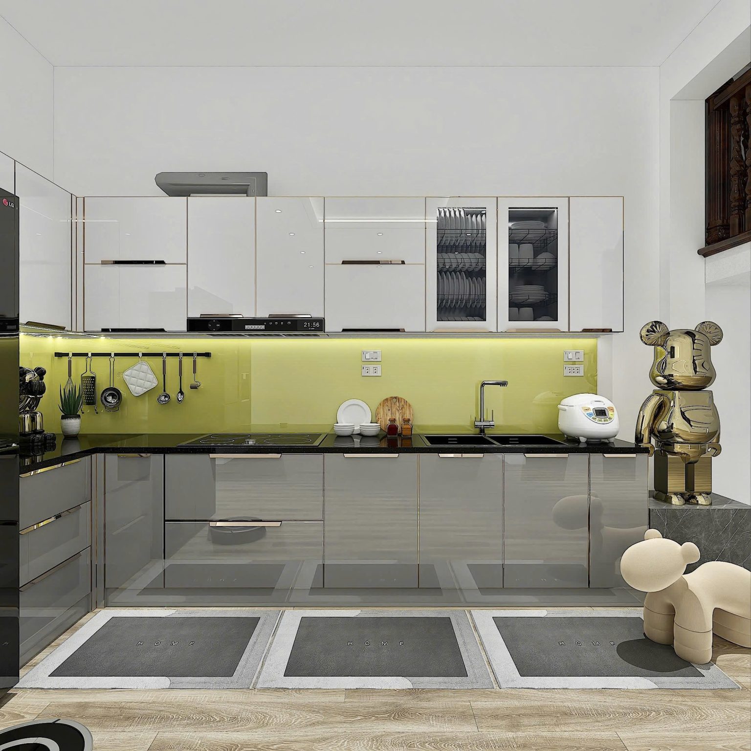 tủ bếp inox mini