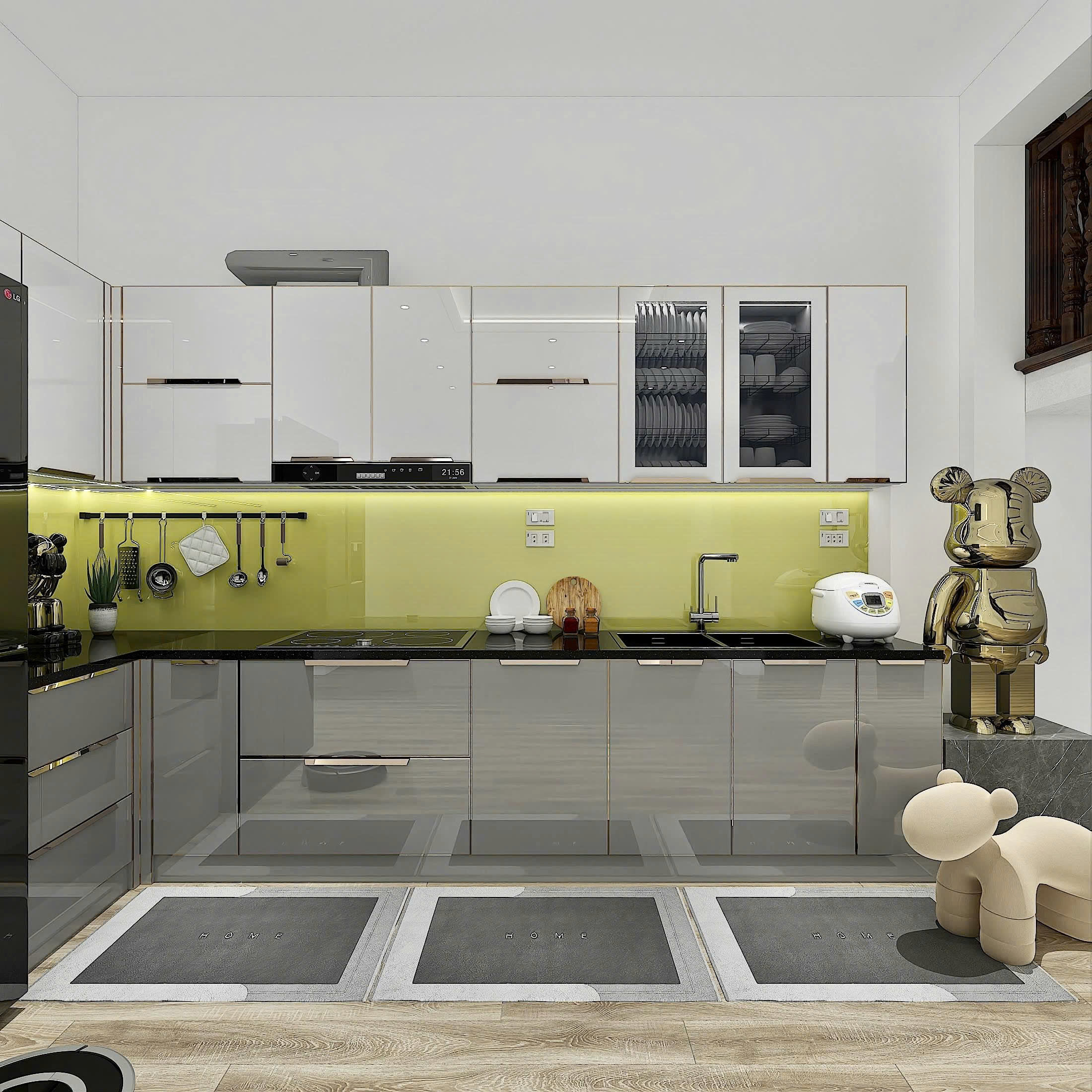 1 tủ bếp inox mini