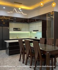 tủ bếp inox cánh Acrylic